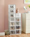 SONGMICS Schuhbox Aufbewahrungsboxen 12 St. Transparent-Weiß Bild 3