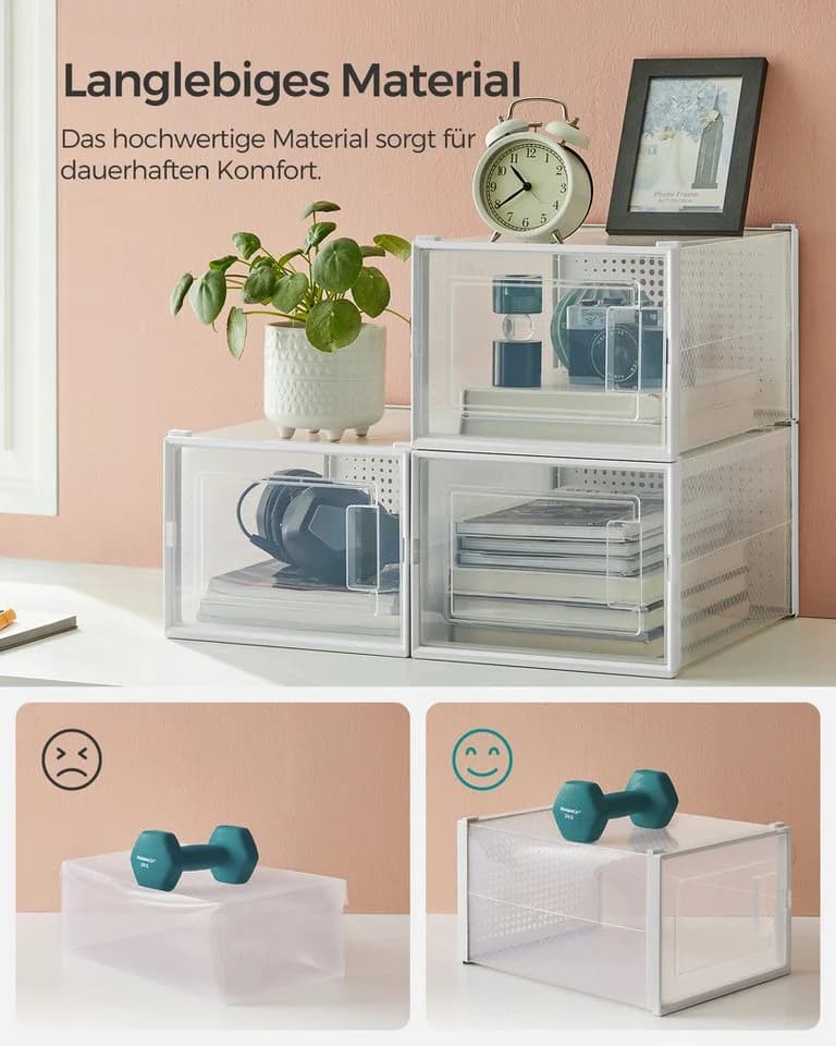 SONGMICS Schuhbox Aufbewahrungsboxen 12 St. Transparent-Weiß - Bild 5