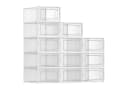 SONGMICS Schuhboxen 12 St. Transparent Kunststoff Faltbar Stapelbar Bild 3