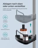 SONGMICS Duschablage Duschregal Höhenverstellbar 95-300cm 4 Ablagen 3 Haken Bild 5