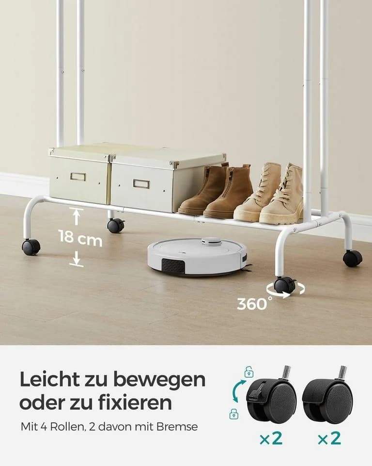 Kleiderständer aus Stahl mit Rollen - Bild 5