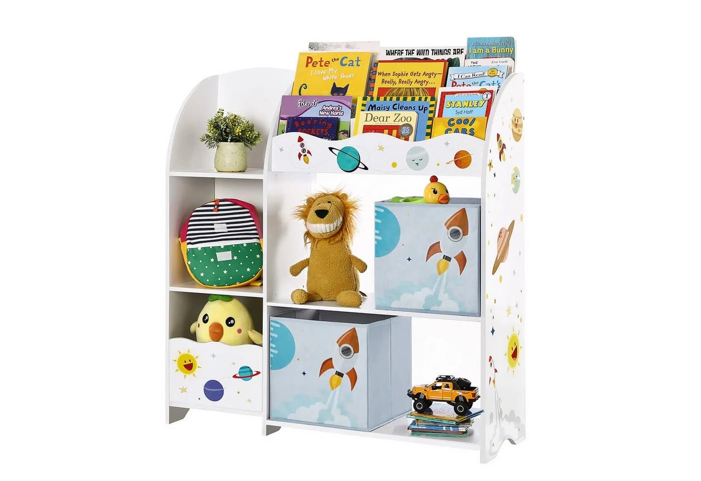 SONGMICS Spielzeugregal Kinder Bücherregal Weiß 3-in-1 - Bild 2