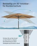 SONGMICS Sonnenschirm 300 cm UPF 50+ Beige Bild 4