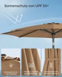 SONGMICS Sonnenschirm 300 cm UPF 50+ Beige Bild 5