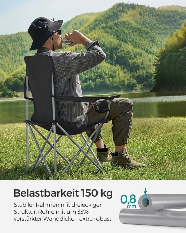 SONGMICS Campingstuhl Klappstuhl 2er Set bis 150 kg belastbar - Bild 3