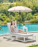 SONGMICS Sonnenschirm 160cm UPF 50+ Beige Bild 1