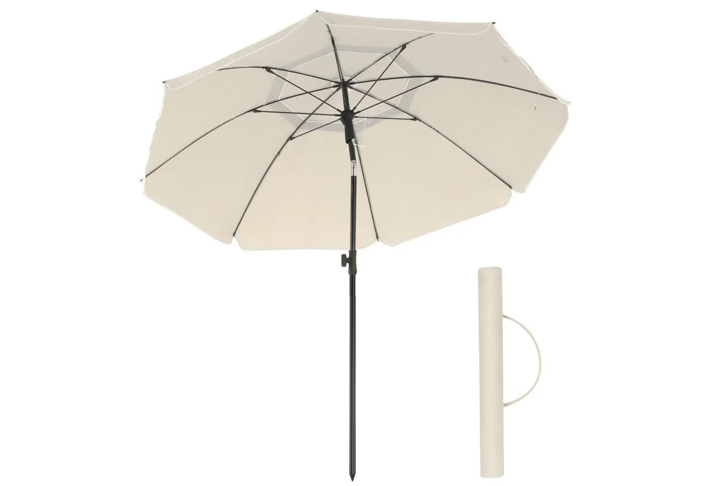 SONGMICS Sonnenschirm 160cm UPF 50+ Beige - Bild 2