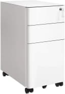 SONGMICS Aktenschrank Rollcontainer 3 Schubladen Stahl Weiß/Schwarz Bild 2
