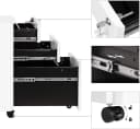 SONGMICS Aktenschrank Rollcontainer 3 Schubladen Stahl Weiß/Schwarz Bild 5