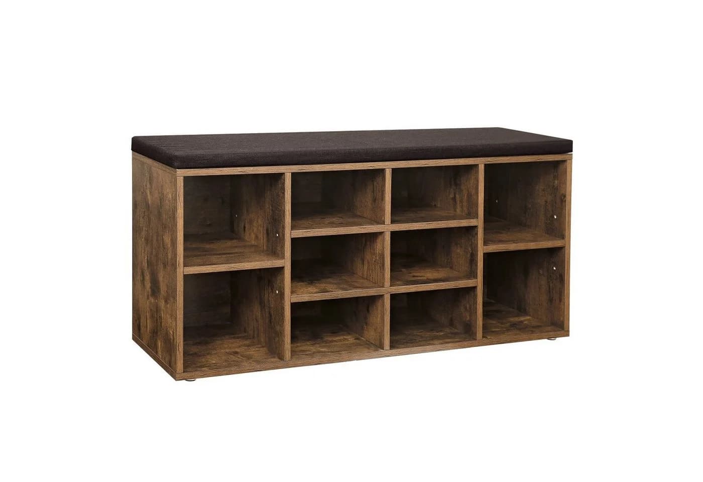 Schuhbank und Schuhregal aus Holz, Braun - Bild 2
