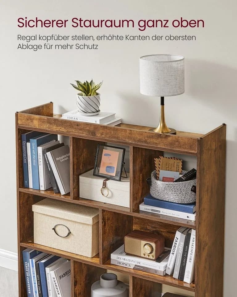 VASAGLE Bücherregal Würfelregal Standregal 8 offene Fächer Eiche - Bild 5