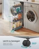 SONGMICS Beistellwagen Rollwagen 4 Ebenen Aufbewahrungswagen 6 Haken Bild 5