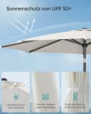SONGMICS Sonnenschirm UPF 50+ Kurbel 264cm Bild 5