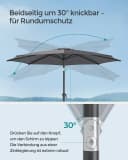 SONGMICS Sonnenschirm UPF 50+ mit Kurbel Bild 4