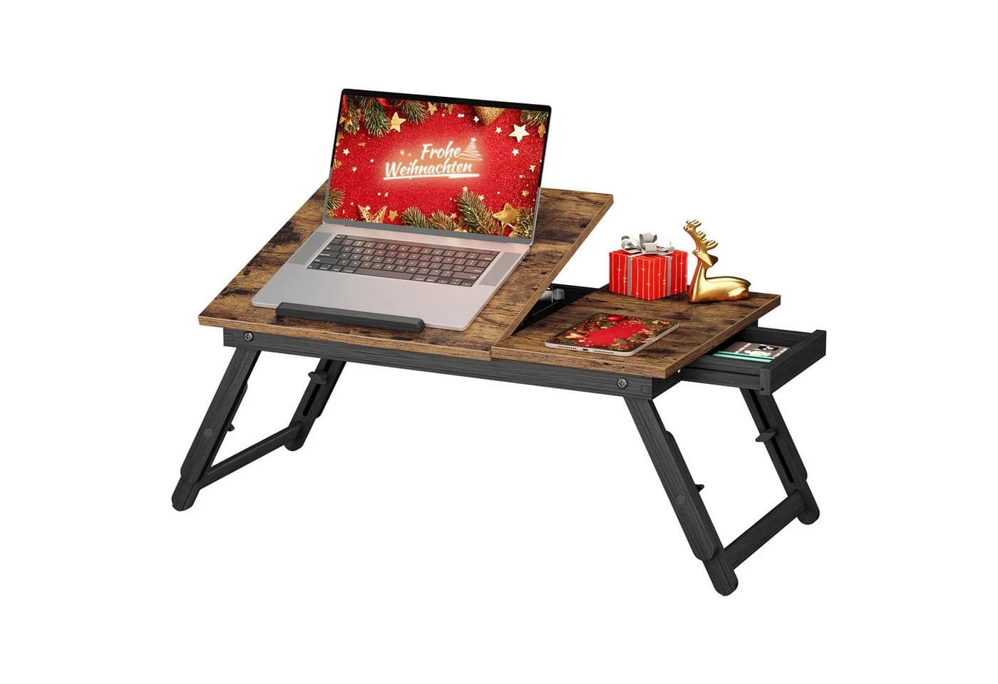SONGMICS Laptoptisch Laptopständer Frühstückstablett Klappbar Braun - Bild 2