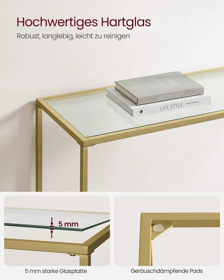 VASAGLE Konsolentisch Beistelltisch Hartglas Modern - Bild 5