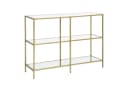 VASAGLE Konsolentisch Beistelltisch Flurtisch 100cm Hartglas Gold Bild 1