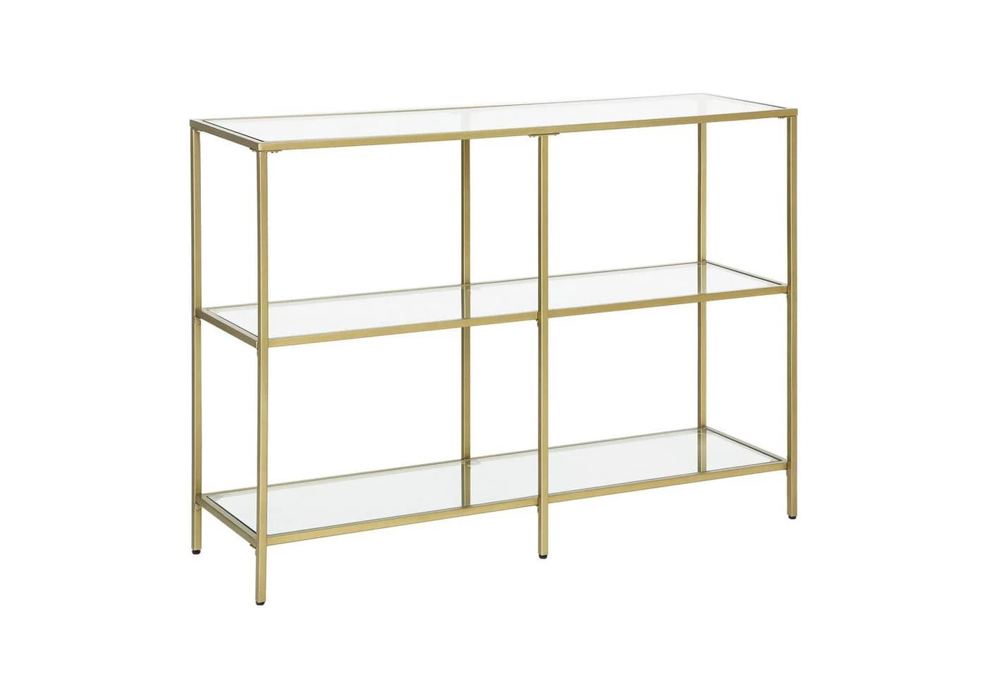 VASAGLE Konsolentisch Beistelltisch Flurtisch 100cm Hartglas Gold