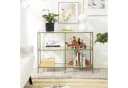 VASAGLE Konsolentisch Beistelltisch Flurtisch 100cm Hartglas Gold Bild 3