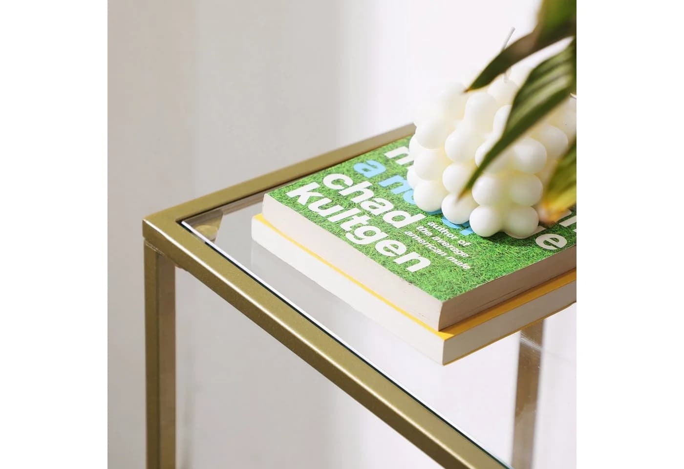 VASAGLE Konsolentisch Beistelltisch Flurtisch 100cm Hartglas Gold - Bild 5
