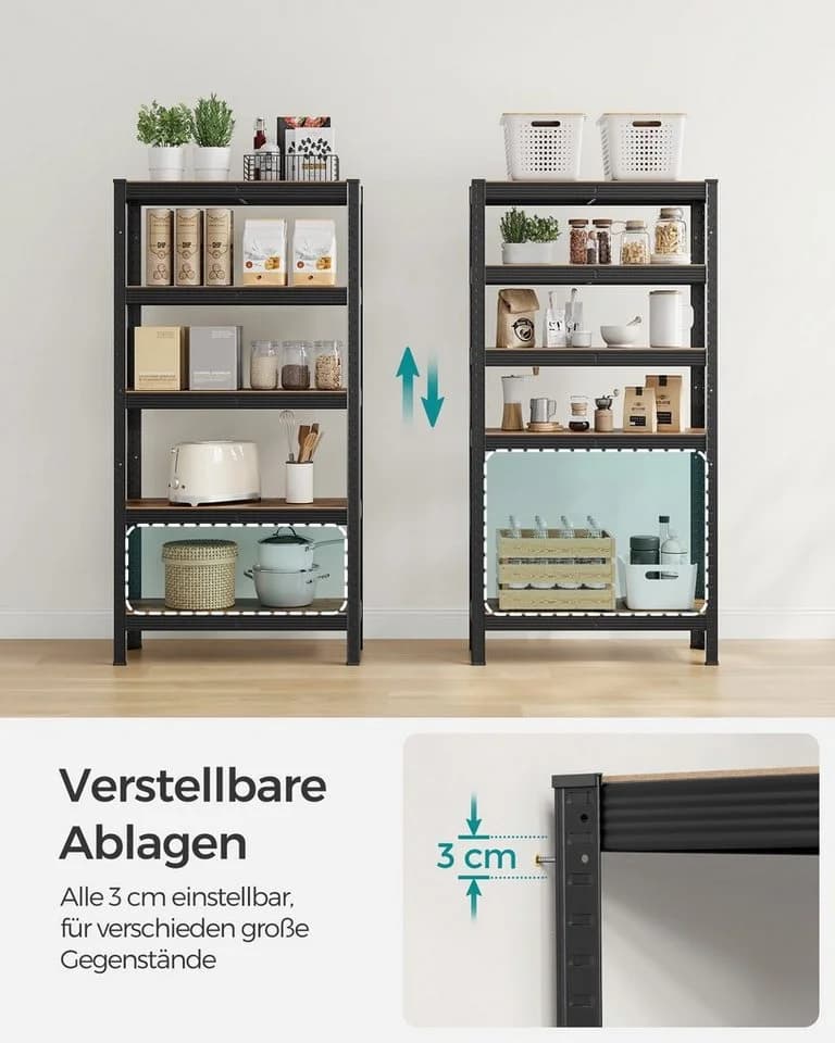Standregal im Industrielook aus Stahl und Holzwerkstoff - Bild 4