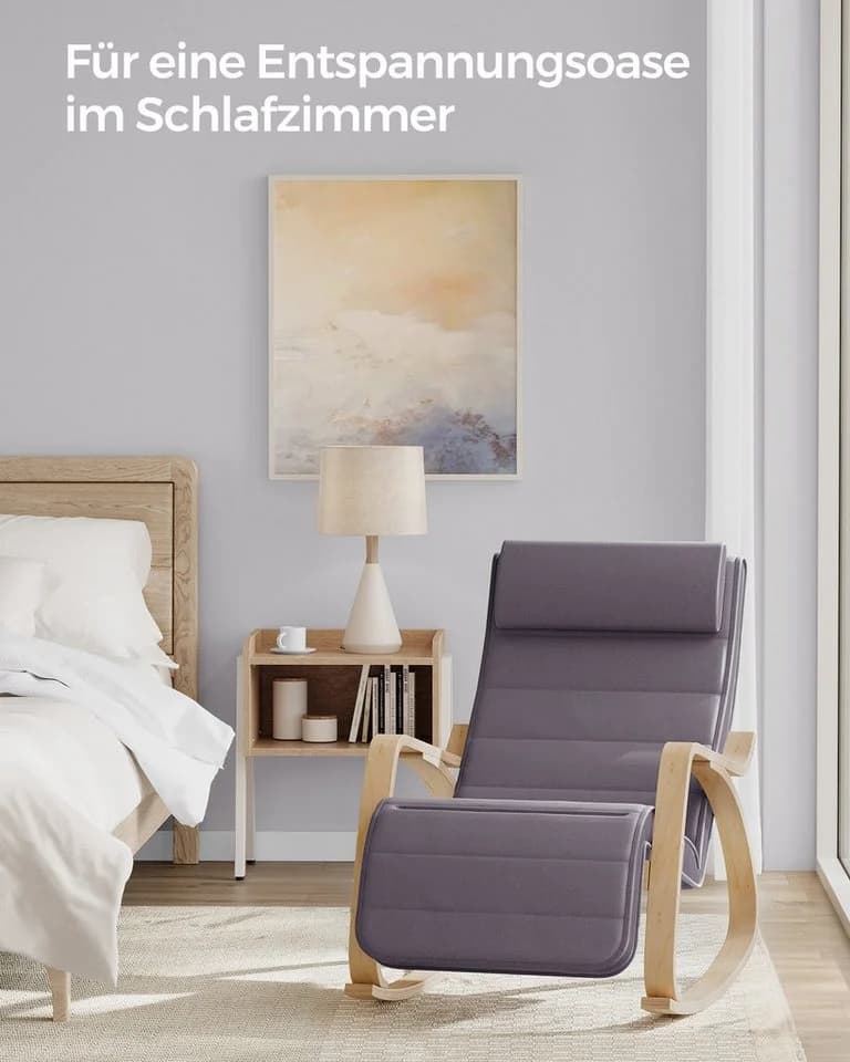 Schaukelsessel aus Birkenholz mit Metallgestell - Bild 3