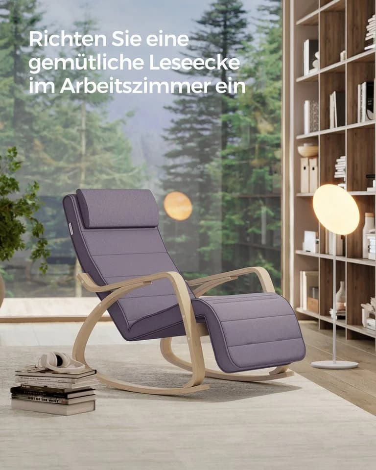 Schaukelsessel aus Birkenholz mit Metallgestell - Bild 4