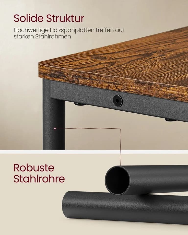 VASAGLE Beistelltisch schmal Nachttisch mit Ladefunktion 3 Ablagen Zeitschriftenhalter - Bild 5