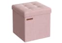 SONGMICS Sitzhocker 30x30x30cm Pastellrosa Faltbarer Hocker mit Stauraum Bild 1