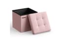 SONGMICS Sitzhocker 30x30x30cm Pastellrosa Faltbarer Hocker mit Stauraum Bild 2