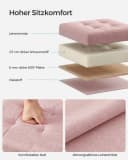 SONGMICS Sitzhocker 30x30x30cm Pastellrosa Faltbarer Hocker mit Stauraum Bild 4