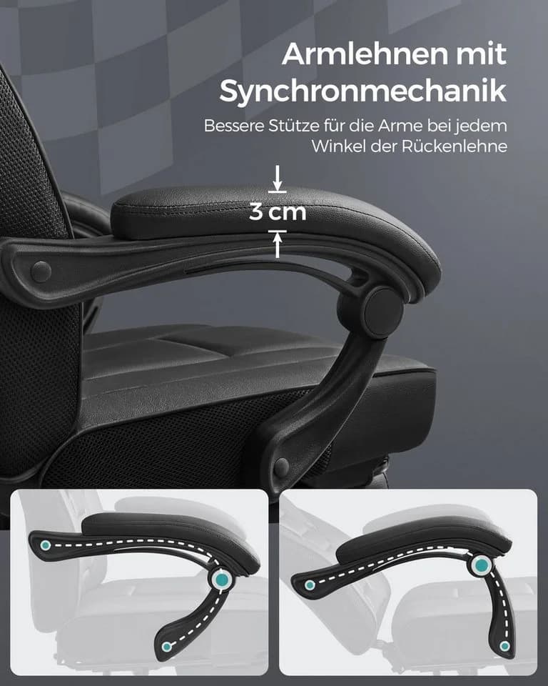 SONGMICS Gaming-Stuhl Ergonomischer Bürostuhl Home-Office - Bild 5