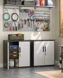 SONGMICS Aktenschrank Mehrzweckschrank Büroschrank 2 Türen abschließbar Stahl Bild 3