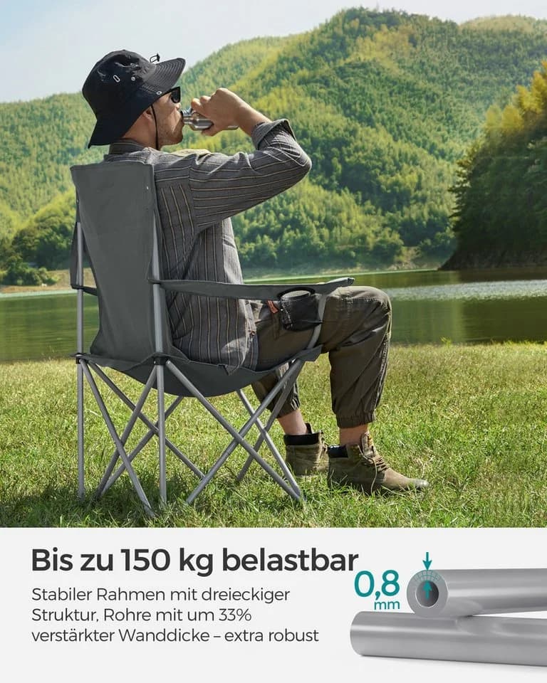 SONGMICS Campingstuhl Klappstuhl 2er Set bis 150 kg belastbar - Bild 4