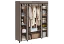 SONGMICS Kleiderschrank Stoffschrank mit Kleiderstange und 12 Ablagen Grau Bild 2