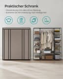 SONGMICS Kleiderschrank Stoffschrank mit Kleiderstange und 12 Ablagen Grau Bild 3