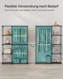 SONGMICS Kleiderständer, Kleiderschrank offen, 2 Hängefächer Schwarz Bild 3