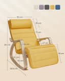 SONGMICS Schaukelsessel Relaxsessel Beige Bild 5