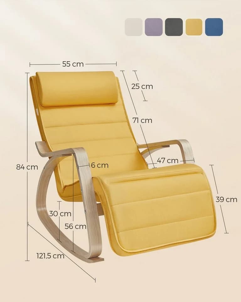 SONGMICS Schaukelsessel Relaxsessel Beige - Bild 5