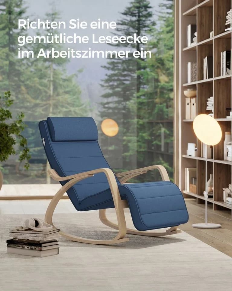 Schaukelsessel aus Birkenholz und Metall - Bild 4