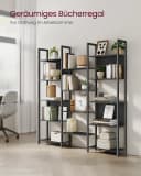 VASAGLE Bücherregal 14 Ablagen Metallrahmen Wohnzimmer Ebenholzschwarz Bild 5