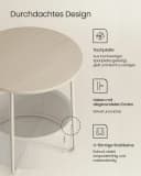 VASAGLE Beistelltisch rund Couchtisch mit Korb aus Stoff Ø45 cm modern Bild 5