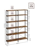 VASAGLE Bücherregal Standregal mit 6 Ebenen Industrie-Design Bild 5