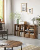 VASAGLE Bücherregal mit 8 Fächern, freistehend, Weiß/Eiche/Braun Bild 3