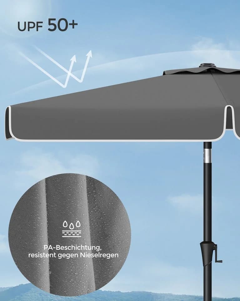 SONGMICS Sonnenschirm Balkon UPF 50+ Beidseitig Knickbar - Bild 5