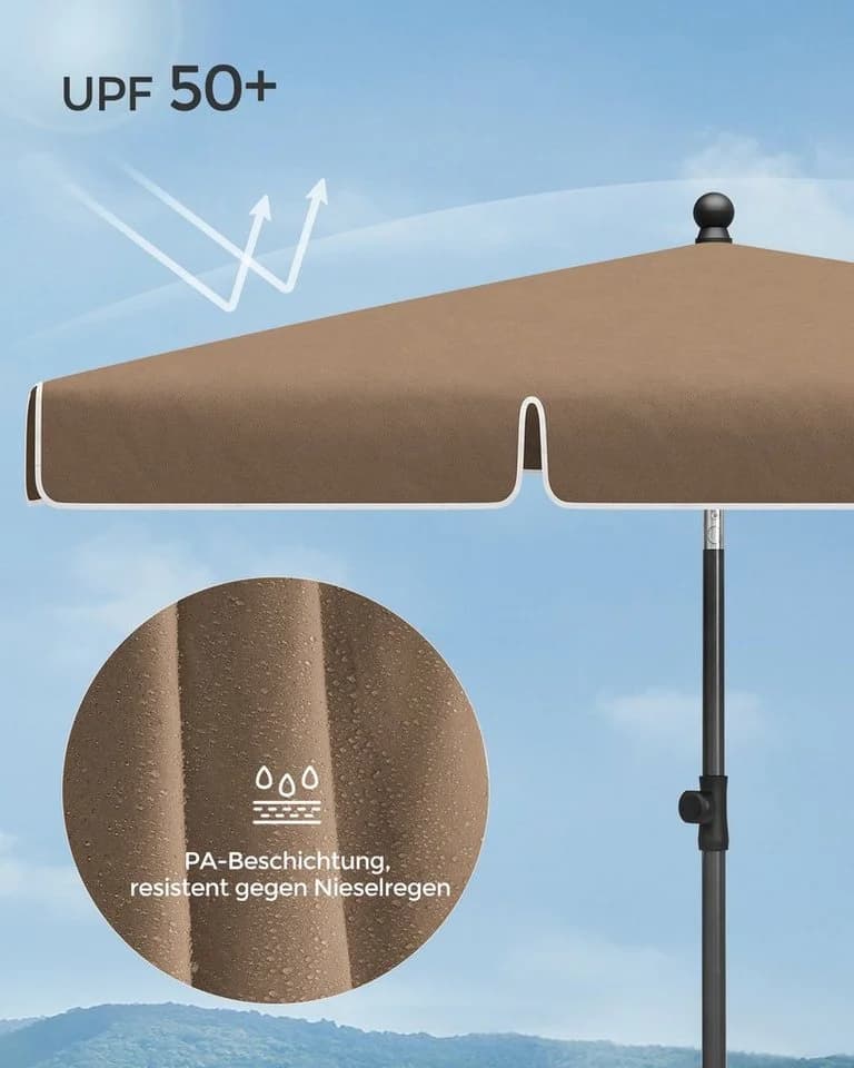 SONGMICS Sonnenschirm 200x125 cm UPF 50+ Balkonschirm - Bild 5