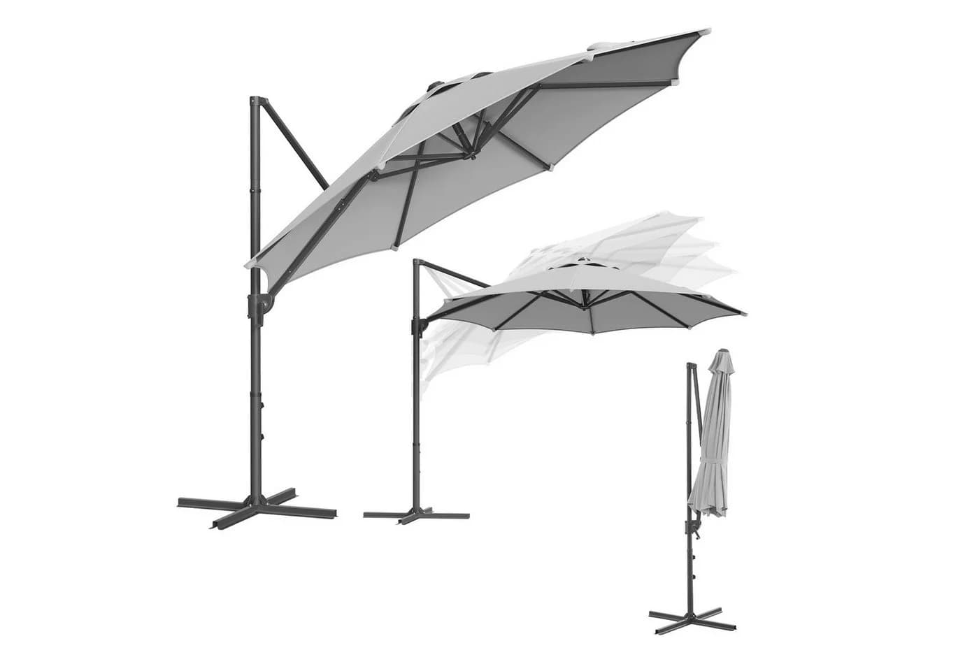 SONGMICS Sonnenschirm 300cm Ampelschirm mit 28 Solar-LED-Leuchten - Bild 2