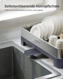 SONGMICS Geschirrabtropfständer Edelstahl mit Auslauf grau-silber Bild 4