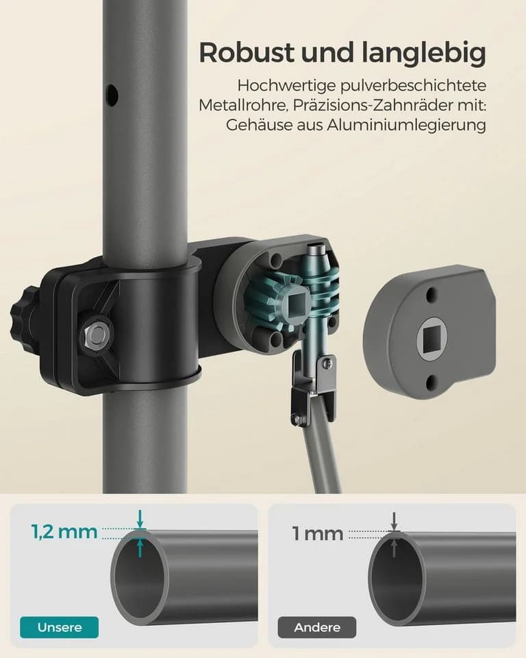 SONGMICS Klemmmarkise Balkon Grau Höhenverstellbar - Bild 5