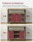 VASAGLE Sideboard Küchenschrank 2 Schiebetüren Türkisbraun 33x100x80 cm Bild 1